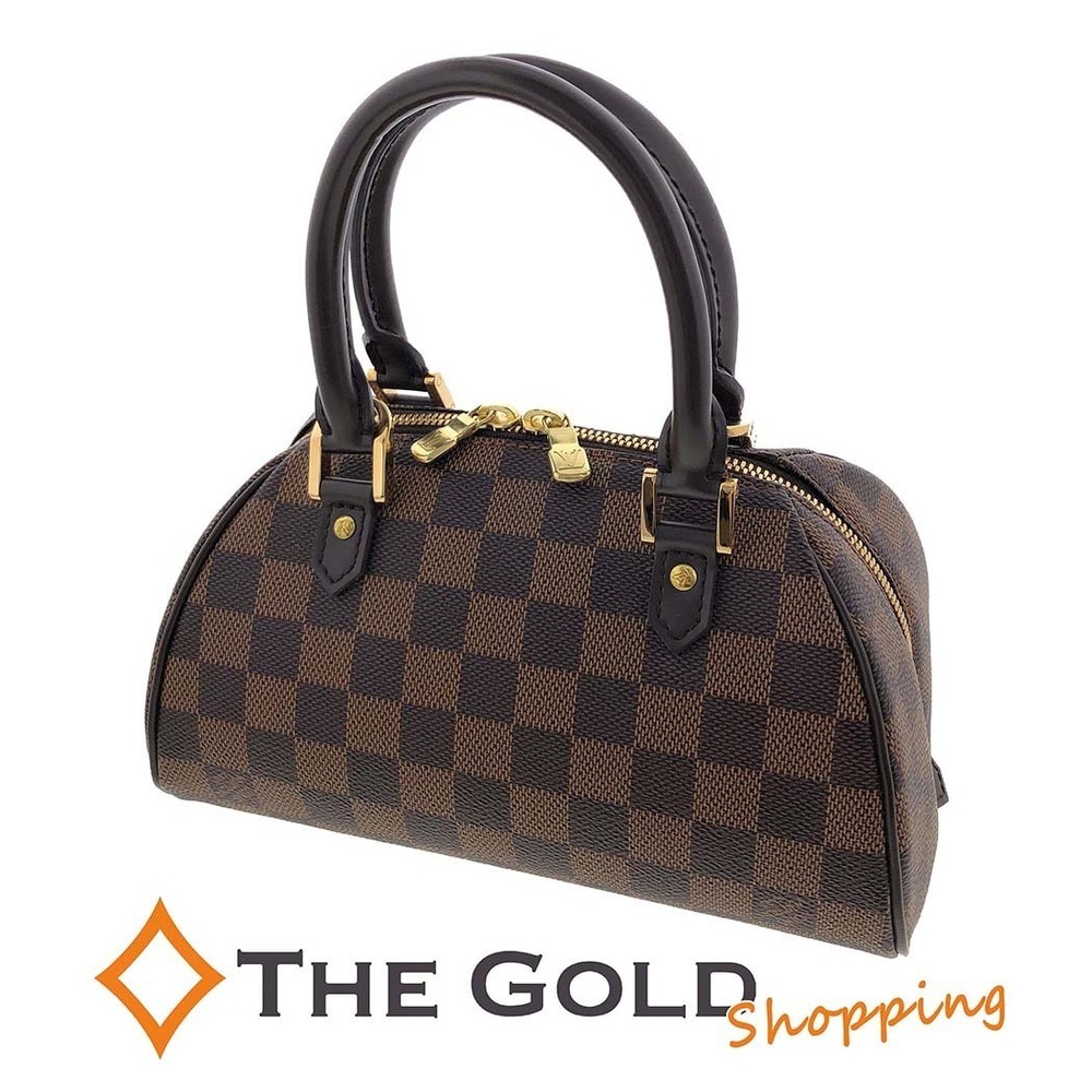 Louis Vuitton Rivera Bag Damier Canvas Top Handle Bag Ebene Brown